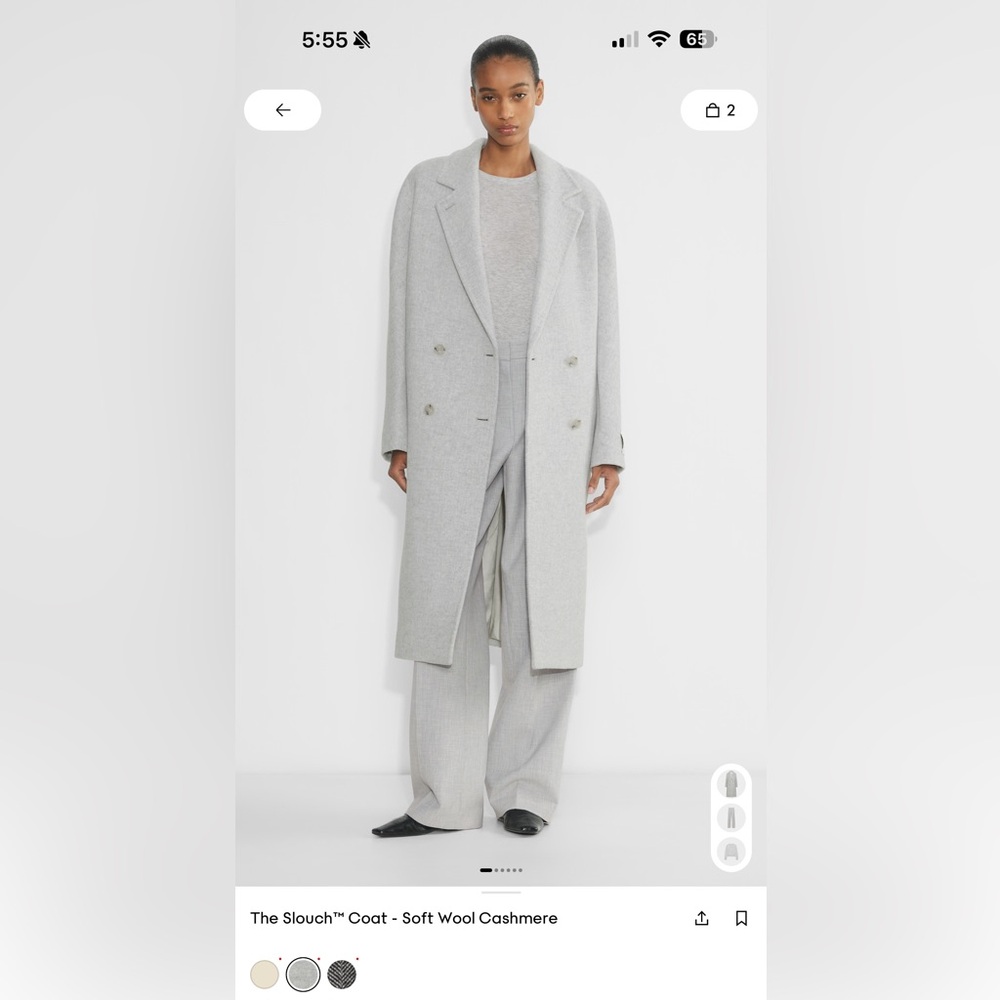 slouch coat heather chrome